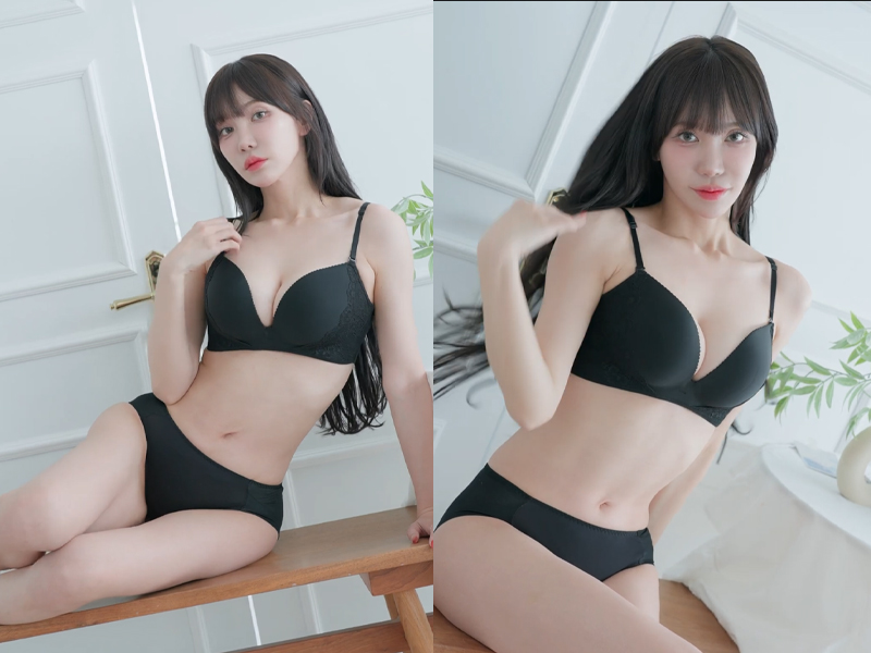KYUL với cặp vú căng tròn khoe thân hình nóng bỏng trong bộ đồ lót màu đen